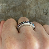 blue-gray pearl eternity ring