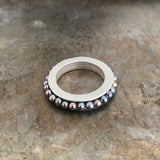silver & blue-gray pearl ring