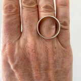 Large silver Open Circle ring with matte finish