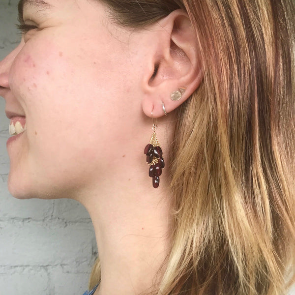 Garnet and gold earrings