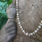 Wave Necklace in pearls and gold