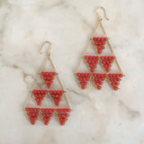 Estyn Hulbert large Circus earrings in limited edition coral