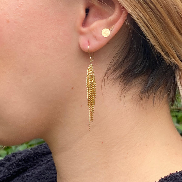 Gold-filled Chain Icicle Earrings