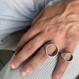 Sterling silver men's rings - circles