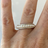 pearl and sterling silver eternity ring