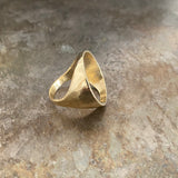 Large Open Circle Ring - Shiny Brass / Size 7