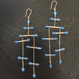 Statement earrings in Blue Agate gemstone