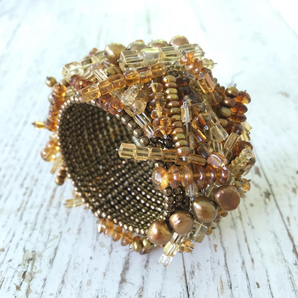 Chaos Cuff - Citrine & Pearl