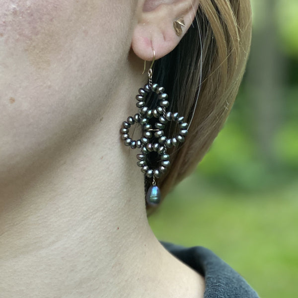 Black Pearl Baroque Earrings