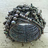 Silver/blue pearl Chaos Cuff