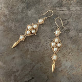 Champagne pearl and gold Arrowhead earrings