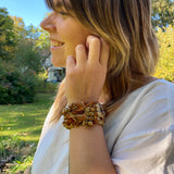 Chaos Cuff in mixed citrine and pearl