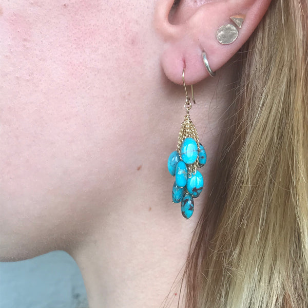 Cluster Earrings - Turquoise