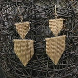 Chain fringe 2 Shields earrings