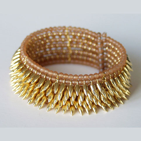 Jessica Rose 5 row gold-plated Bullet cuff