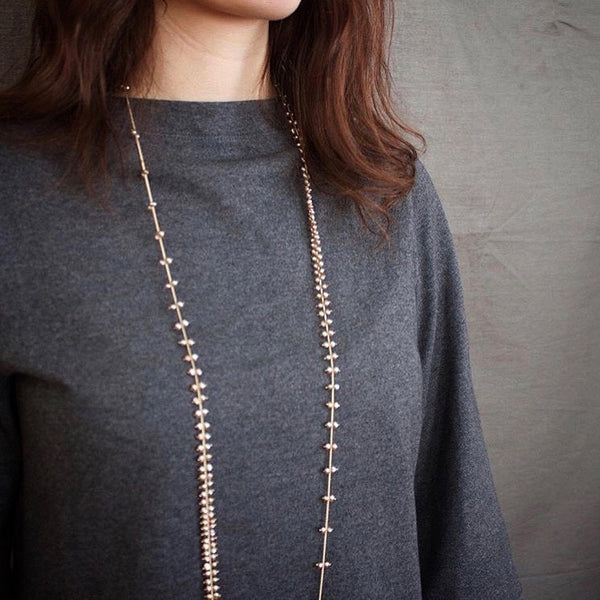 Champagne pearl and gold Rain layering necklace