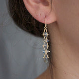 Labradorite Wave Ribbon earrings with 14k ear wires