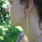 Long gold-filled chain Icicle earrings by Jessica Rose