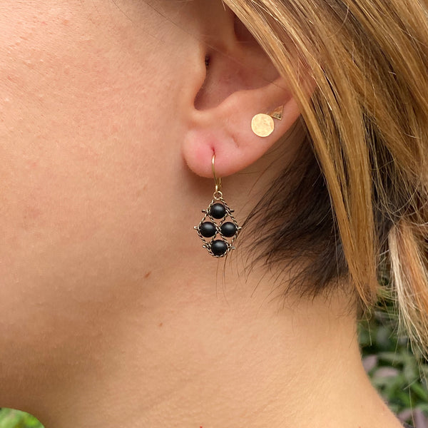 Onyx and gold earrings